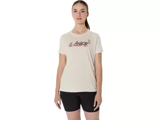 ΓΥΝΑΙΚΕΙΑ ΜΠΛΟΥΖΑ ASICS ΜΕ ΚΟΝΤΟ ΜΑΝΙΚΙ ΜΕ FLORAL SLOGAN