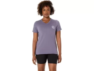 ΓΥΝΑΙΚΕΙΑ ΜΠΛΟΥΖΑ ASICS NATURE ΜΕ V-NECK ΚΑΙ ΚΟΝΤΟ ΜΑΝΙΚΙ