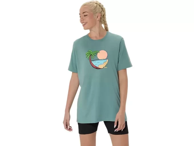 UNISEX ΜΠΛΟΥΖΑ ASICS PALM IN THE SUN ΚΟΝΤΟΜΑΝΙΚΗ