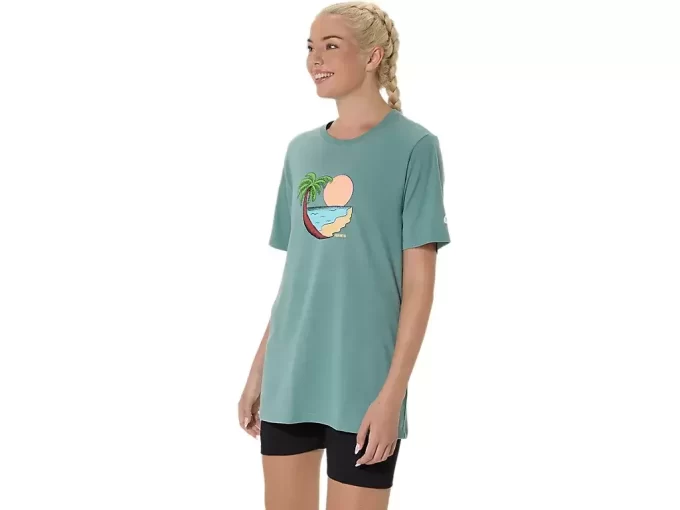 UNISEX ΜΠΛΟΥΖΑ ASICS PALM IN THE SUN ΚΟΝΤΟΜΑΝΙΚΗ