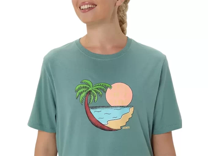UNISEX ΜΠΛΟΥΖΑ ASICS PALM IN THE SUN ΚΟΝΤΟΜΑΝΙΚΗ
